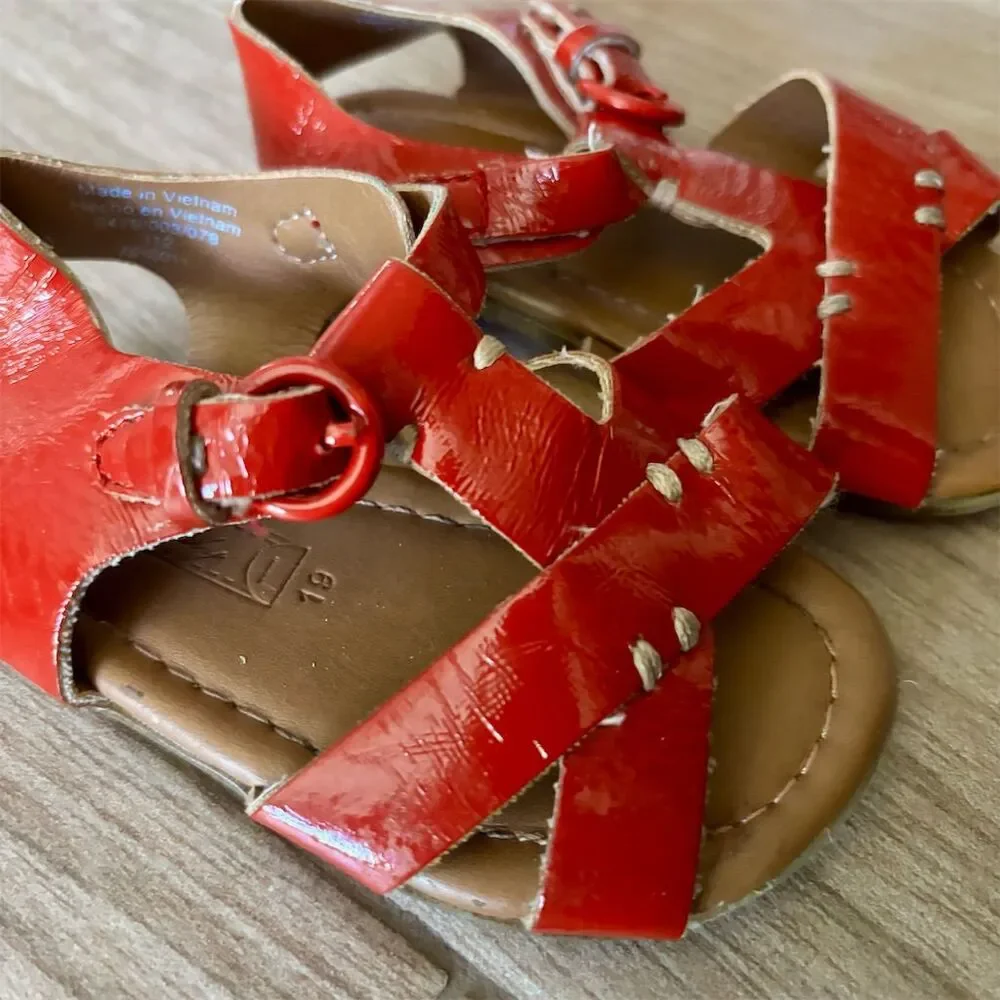 Baby Unisex Red Sandals Size 19 Toddler Shoes